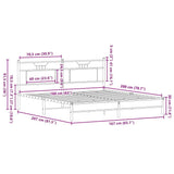 Bed Frame without Mattress Smoked Oak 160x200 cm Engineered Wood 4106893
