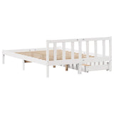 Bed Frame without Mattress White 120x190 cm Small Double Solid Wood Pine 3301464