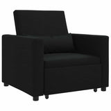 Pull out Sofa Bed Single Black 90 x 165 x 87 cm Fabric 42002686