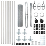 ZNTS Fence Post Set 10 x 0.5 m Set of 2 Galvanised Steel Fence Post Set 3352269