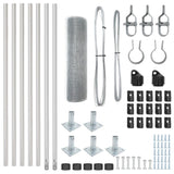 ZNTS Fence Post Set 10 x 0.5 m Set of 2 Galvanised Steel Fence Post Set 3352269