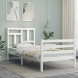 Bed Frame without Mattress White 90x200 cm Solid Wood 3194947
