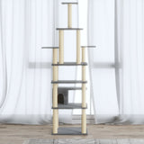 Cat Tree with Sisal Scratching Posts Light Grey 183 cm 171483