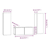 3 Piece TV Cabinet Set Smoked Oak Engineered Wood 3120233