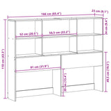 Headboard with Storage White 160 cm Solid Wood Pine 855655