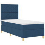 Box Spring Bed with Headboard Blue 90 x 190 cm Fabric 3339664