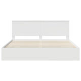 Bed Frame with Drawer White 200 x 200 cm Engineer Wood 3411082