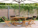 5 Piece Garden Dining Set Black Polypropylene and Solid Wood 3281781