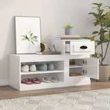 Shoe Cabinet High Gloss White 100x42x60 cm Engineered Wood 816418