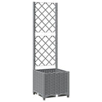 ZNTS Garden Planter with Trellis Light Grey 40x40x136 cm PP 153270