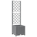 ZNTS Garden Planter with Trellis Light Grey 40x40x136 cm PP 153270