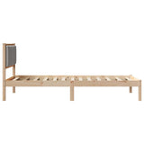 Bed Frame with Upholstered Headboard Light Grey 100 x 200 cm 878279