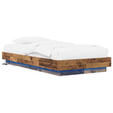 Bed Frame with LED Old Wood 80 x 200 cm Engineered Wood 3429584