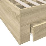 Bed Frame with Drawers without Mattress Sonoma Oak 120x190 cm Small Double 3280414