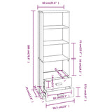 Highboard HAMAR White 60x35x180 cm Solid Wood Pine 340489