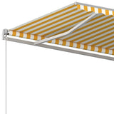 Manual Retractable Awning 450x300 cm Yellow and White 3068918