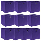 Storage Boxes 10 pcs Purple 32x32x32 cm Fabric 288355