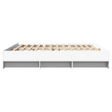 Bed Frame White Engineered wood Super King Bed Frame 3295632