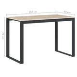 ZNTS Computer Desk Black and Oak 110x60x73 cm Engineered Wood 30199