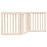 Dog Gate Foldable 3 Panels 150 cm Poplar Wood 352236