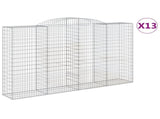 Arched Gabion Baskets 13 pcs 300x50x180/200 cm Galvanised Iron 3146784