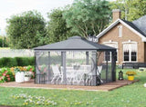 3 x 3 Garden Gazebo Patio Party Tent Shelter Outdoor Canopy Double Tier Sun Shade Metal Frame T3398P322089