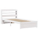 Bed Frame with Headboard without Mattress White 90x190 cm Single 3306723