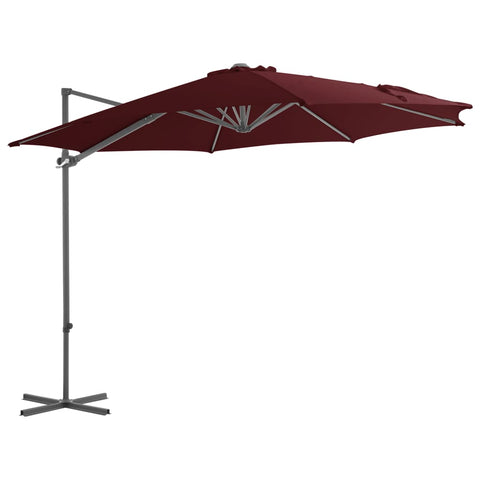 ZNTS Cantilever Garden Parasol with Steel Pole Bordeaux Red 300 cm 312312