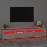 TV Cabinet with LED Lights Concrete Grey 210x35x40 cm 3152733
