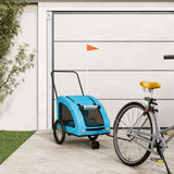 Pet Bike Trailer Blue Oxford Fabric and Iron 93988