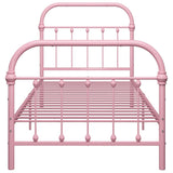 284510 Bed Frame without Mattress Pink Metal 90x200 cm