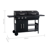 Gas Charcoal Combo Grill with 3 Burners 47388