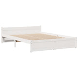 Bookcase Bed without Mattress White 135x190cm Double Solid Wood Pine 3322432