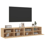 TV Wall Cabinets 2 pcs Sonoma Oak 80x30x30 cm Engineered Wood 836873