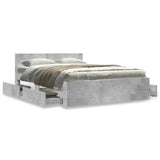 Bed Frame with Headboard without Mattress Concrete Grey 120x190 cm Small Double 3295607