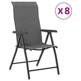 Folding Garden Chairs 8 pcs Grey Poly Rattan 3270613