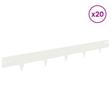 Lawn Edging 20 pcs 100 x 12 cm Steel White 8008523