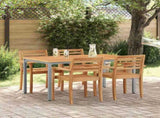 Outdoor Table Natural and Grey 150 x 90 x 75 cm 4010615