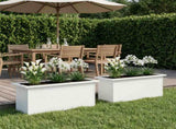 Garden Planter with LED 2 pcs White 30 x 80 x 30 cm Steel 8008101