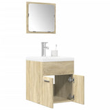 3 Piece Bathroom Furniture Set Sonoma Oak Engineered Wood 3324986