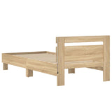Bed Frame with LED Sonoma Oak 80 x 200 cm Engineered Wood 8008989