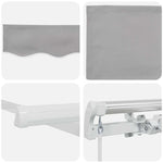 Retractable Awning Manual Light grey 350 x 250 cm Fabric 3330375