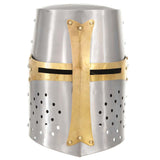 Medieval Crusader Knight Helmet Replica LARP Silver Steel 286206