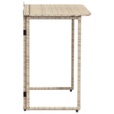 Folding Garden Table Beige 90x51x75 cm Poly Rattan 4108257