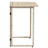 ZNTS Folding Garden Table Beige 90x51x75 cm Poly Rattan 4108257