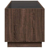 Coffee Table with Infinity LED Brown Oak 70x50x50 cm 847664
