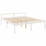 Senior Bed without Mattress White Super King Size Solid Wood 3195367