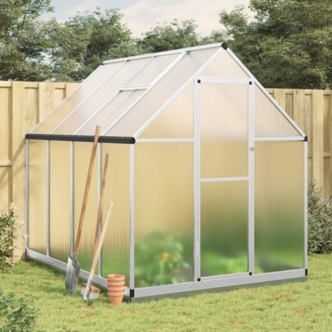 ZNTS Greenhouse with Base Frame Silver 224x169x202 cm Aluminium 3266323