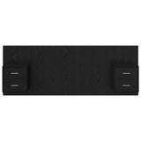 Headboard with Cabinet 3 pcs Black Oak Engineered Wood 3416283