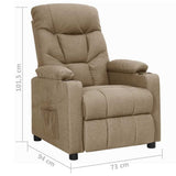 Recliner Chair Taupe Fabric 339090
